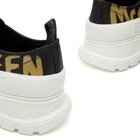 Alexander McQueen Men's Tread Slick Graffiti Sneakers in Black/Off White/Khaki