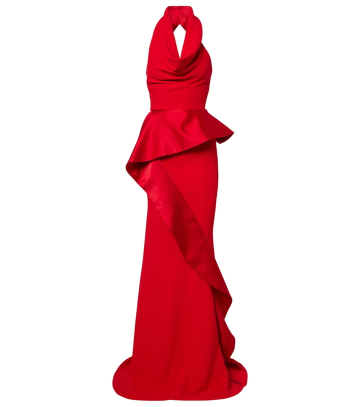 Photo: Maticevski Provocateur halterneck peplum satin gown