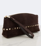 Valentino Garavani Rockstud Small suede pouch