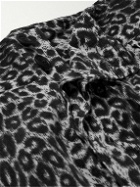 Visvim - Coronel Wide-Leg Leopard-Print Cotton and Linen-Blend Corduroy Shorts - Black