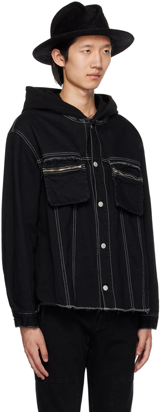 UNDERCOVER Black Frayed Denim Jacket Undercover