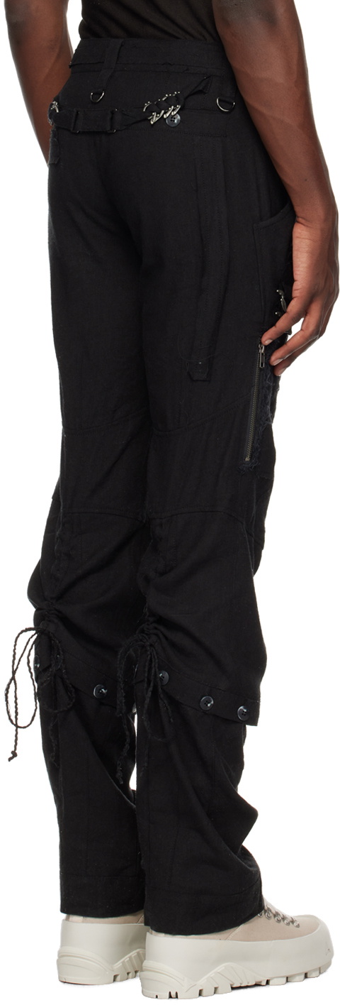 Feng Chen Wang Distressed Trousers in Black for Men | Lyst UK