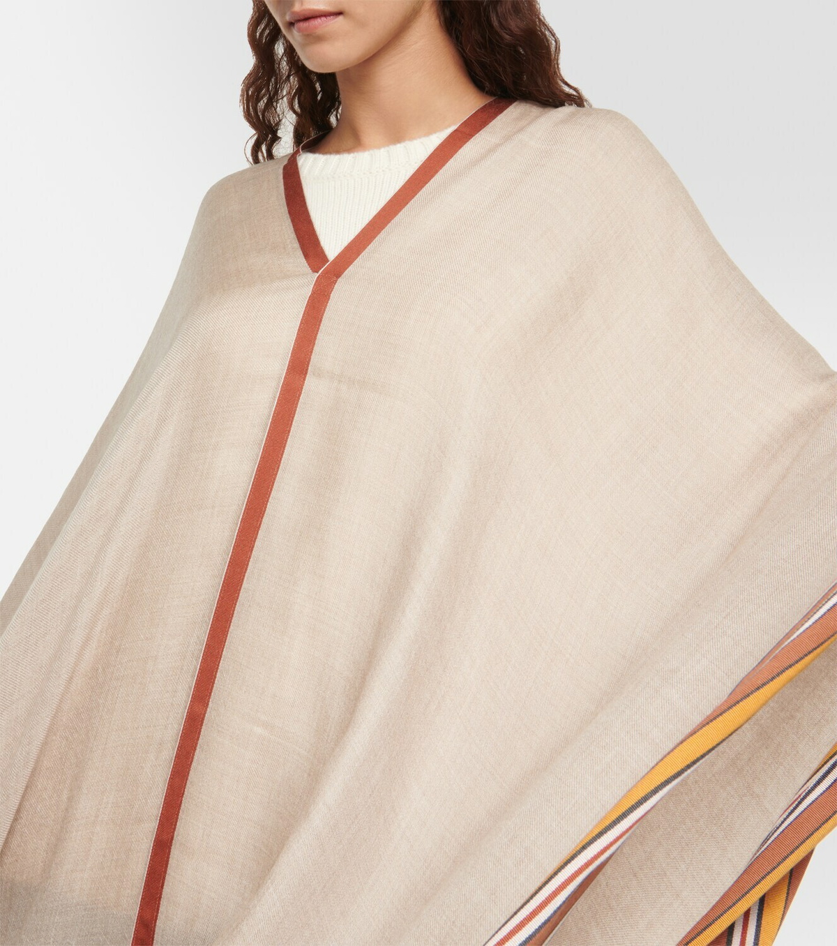 Loro Piana The Suitcase Stripe silk and cashmere poncho Loro Piana