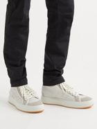 Stone Island - Canvas-Trimmed Suede and Leather High-Top Sneakers - Neutrals