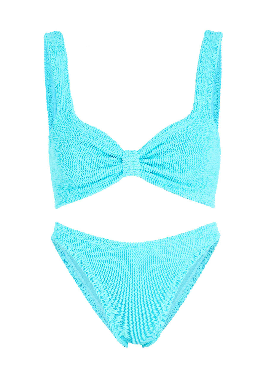 Hunza G Bonnie Seersucker Bikini - Aqua - One Size