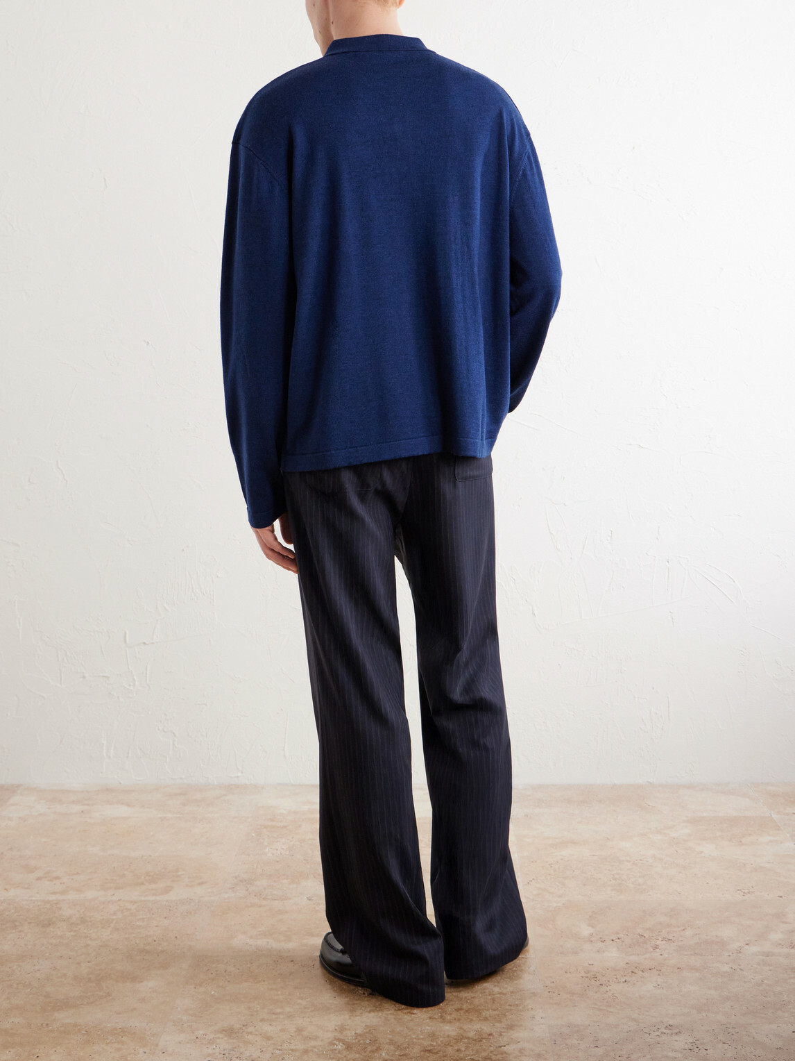 Officine Générale - Bay Merino Wool Polo Shirt - Blue