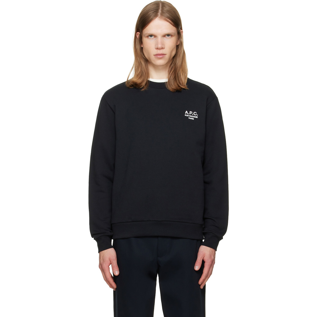 A.P.C. Black Standard 'Rue Madame' Sweatshirt