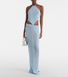 Bananhot Alma sequined knitted maxi skirt