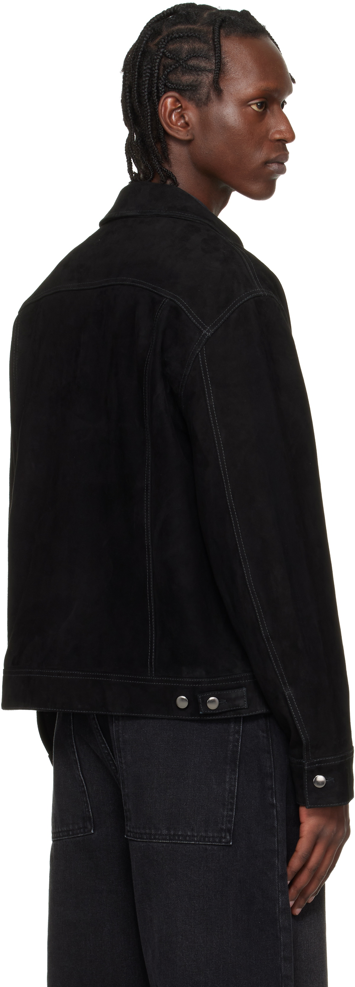 Studio Nicholson Black Aaron Levine Edition Boston Suede Jacket