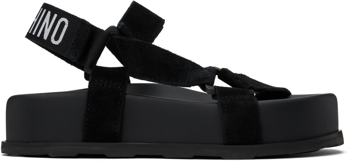Moschino Black Suede Sandals
