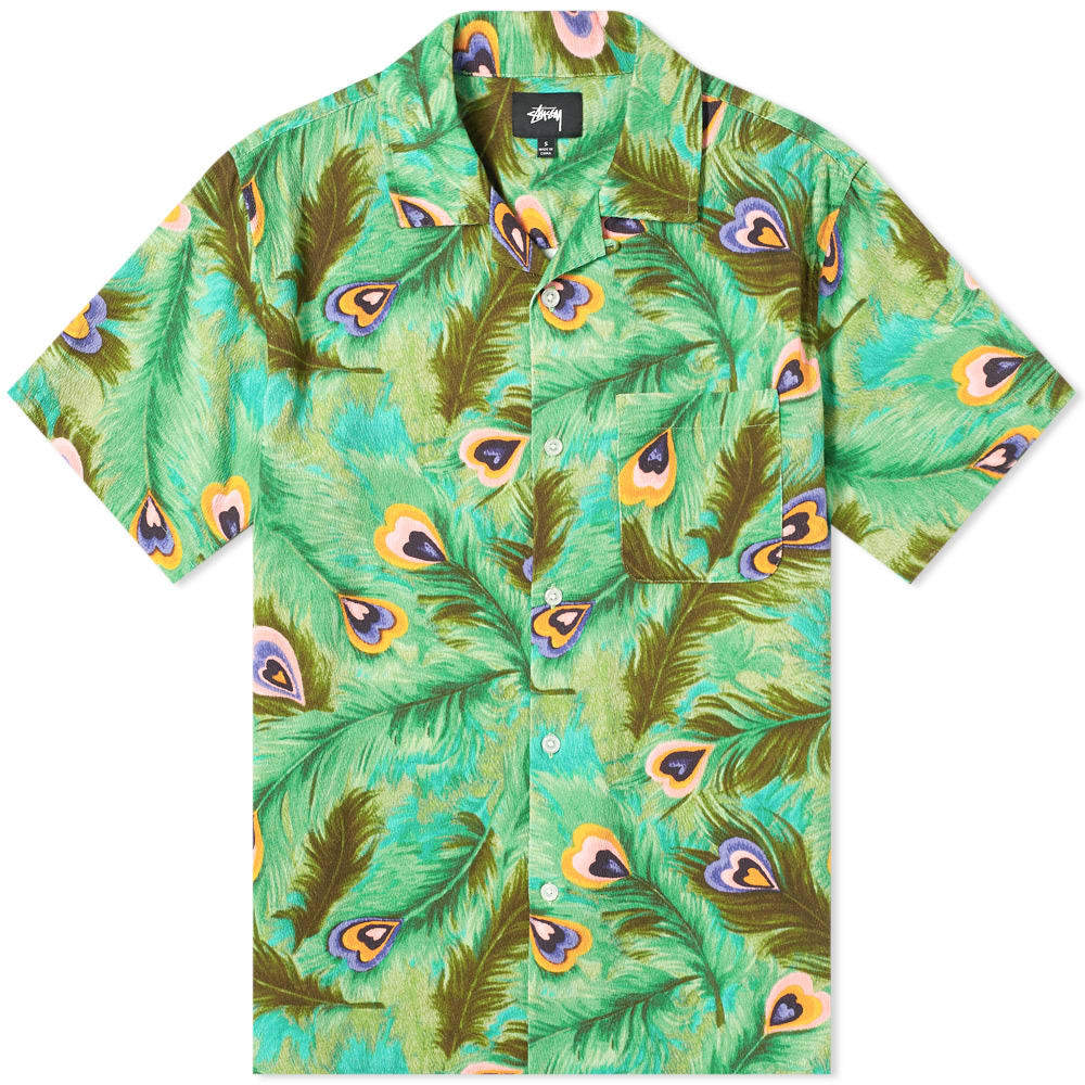 【タグ付、希少】STUSSY Peacock Print Shirt メンズ M Stussy Short Sleeve Peacock Shirt Stussy