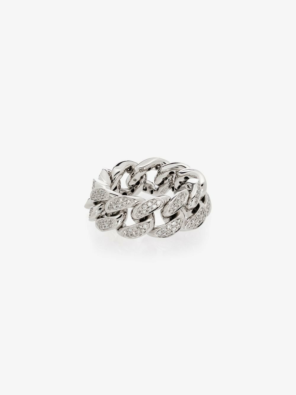 SHAY 18K White Gold Flat Link Diamond Ring