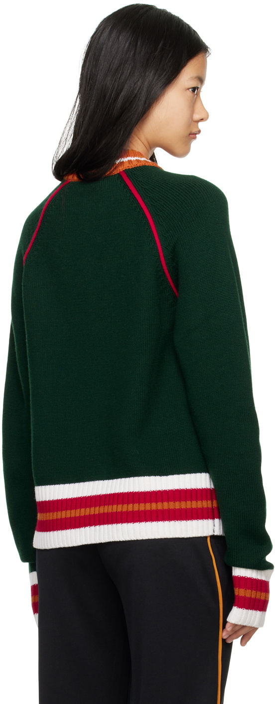 Wales Bonner SSENSE Exclusive Green Artist Cardigan Wales Bonner