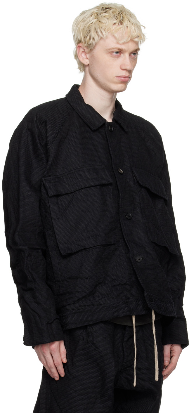 Jan-Jan Van Essche Black O-Project Loop Denim Jacket Jan-Jan Van Essche