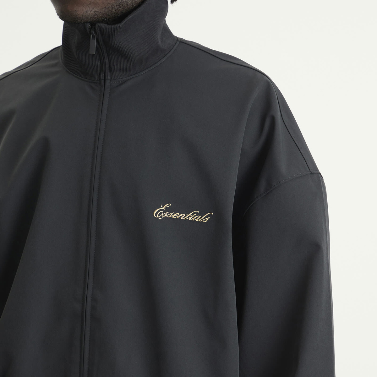 Fear of God ESSENTIALS Men's Signature Track Jacket in Vintage Black