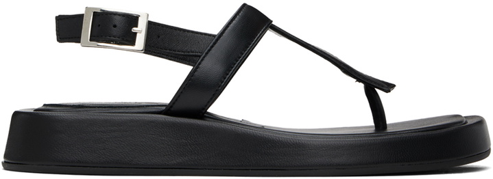 Photo: GIABORGHINI Black Lizette Sandals