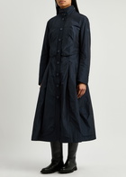 High In Depth Hooded Shell Parka Coat Navy