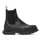 Alexander McQueen Black Tread Slick Chelsea Boots