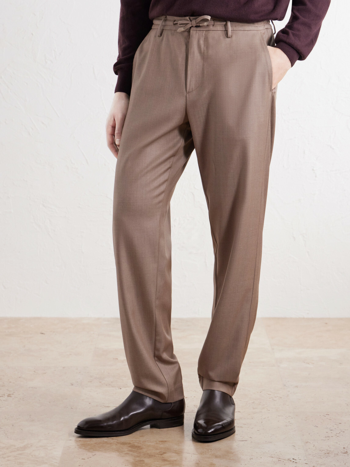 Canali - Tapered Wool-Blend Gabardine Trousers - Neutrals