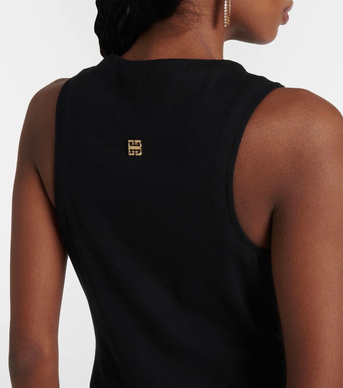 Givenchy 4G lace-up cotton-blend jersey tank top