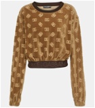 Dolce&Gabbana DG cropped velvet sweatshirt