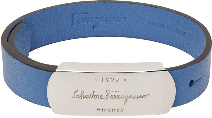Photo: Salvatore Ferragamo Blue Leather 1927 Bracelet