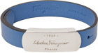 Salvatore Ferragamo Blue Leather 1927 Bracelet