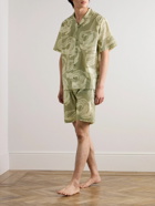 Desmond & Dempsey - Camp-Collar Printed Cotton Pyjama Set - Green