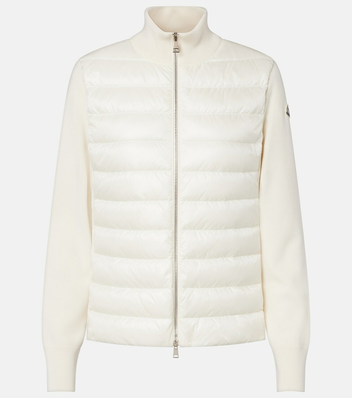 Photo: Moncler Down-paneled virgin wool cardigan