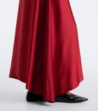 Fforme Carina asymmetric satin maxi skirt