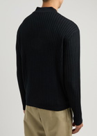 Emporio Armani Half-zip Ribbed Wool Jumper Navy