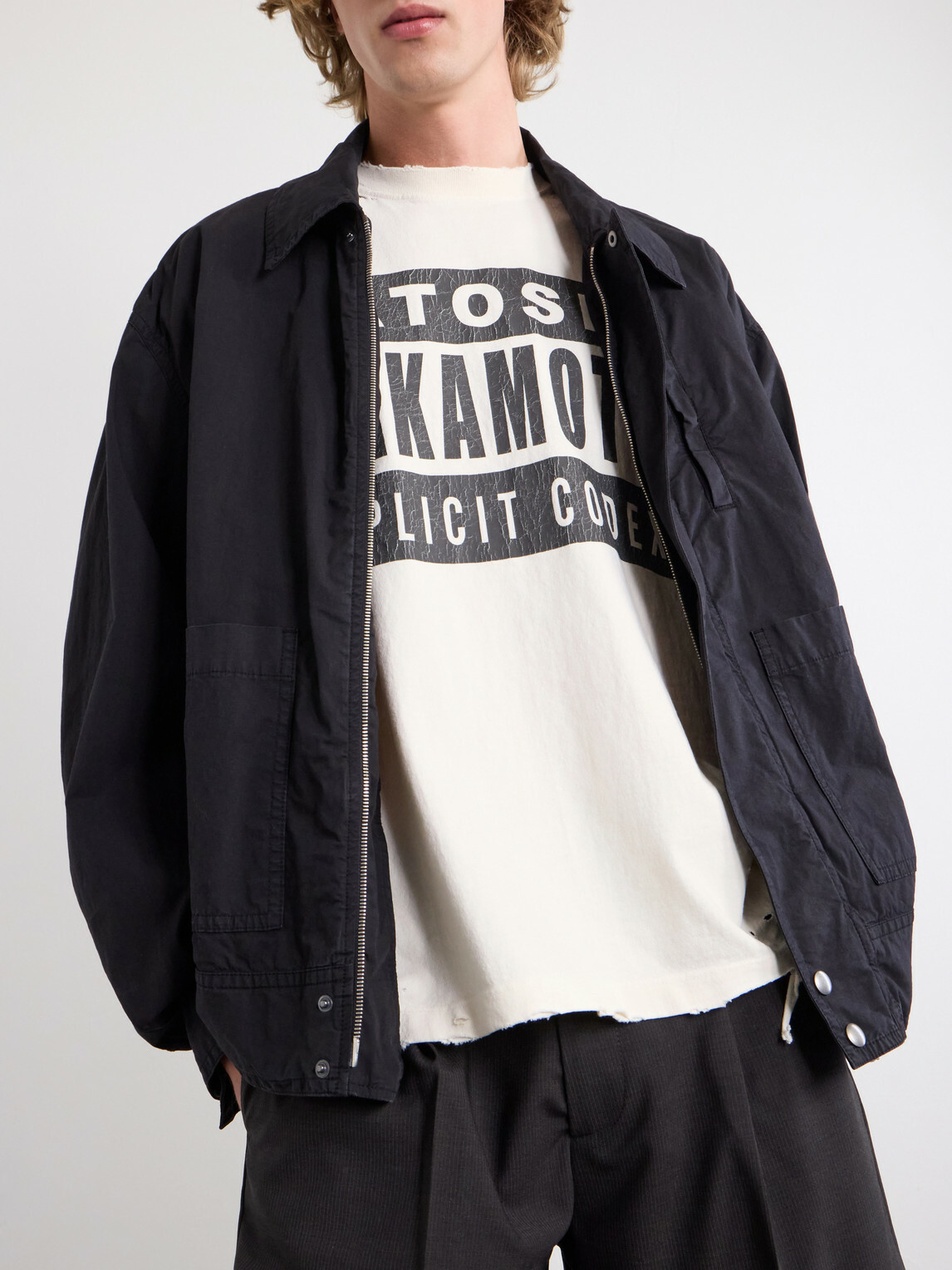 Satoshi Nakamoto - Explicit Codex Logo-Print Distressed Cotton-Jersey T-Shirt - White