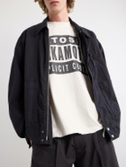 Satoshi Nakamoto - Explicit Codex Logo-Print Distressed Cotton-Jersey T-Shirt - White