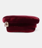 Roger Vivier Baker Boy velvet newsboy cap