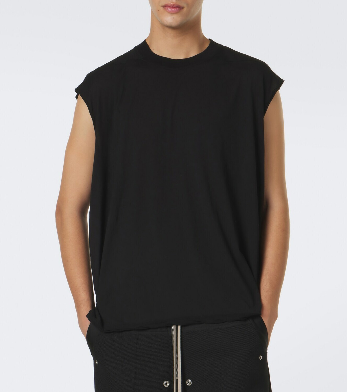 Rick Owens Dylan cotton gauze jersey top