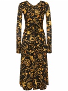 MARINE SERRE - Printed Fluid Viscose Jersey Midi Dress