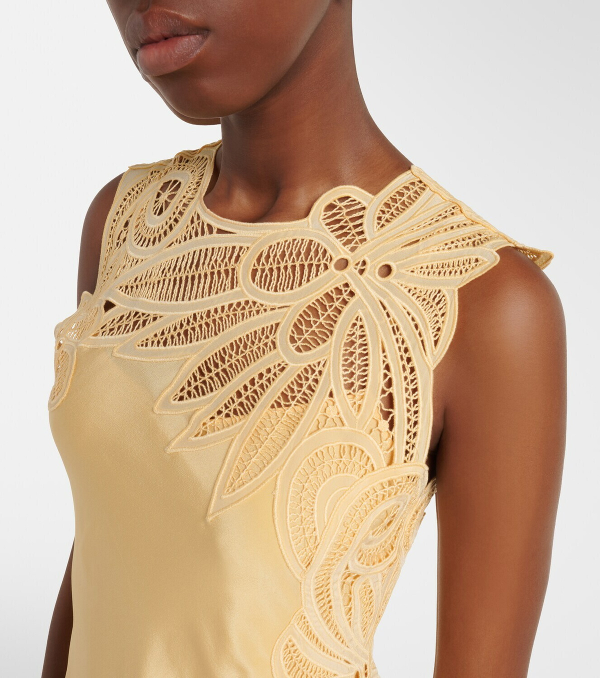 Ulla Johnson Idra lace-trimmed silk midi dress