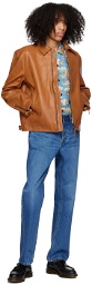 Nudie Jeans Tan Eddy Leather Jacket