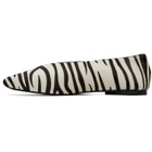 ANINE BING White & Black Ana Calf Hair Ballerina Flats