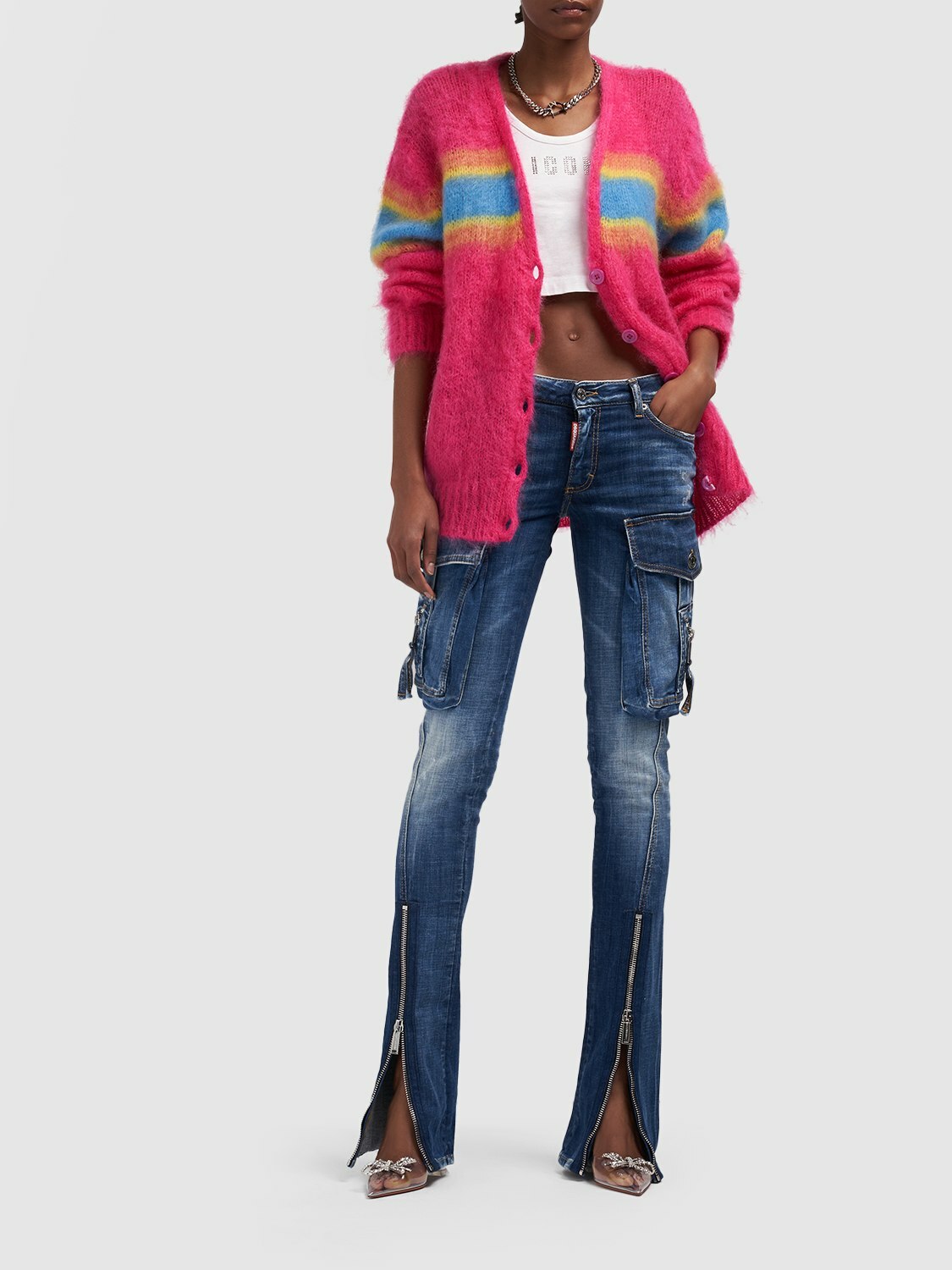 Dsquared² Orange Cotton Knitted Buttoned Cardigan Sweater main image 0