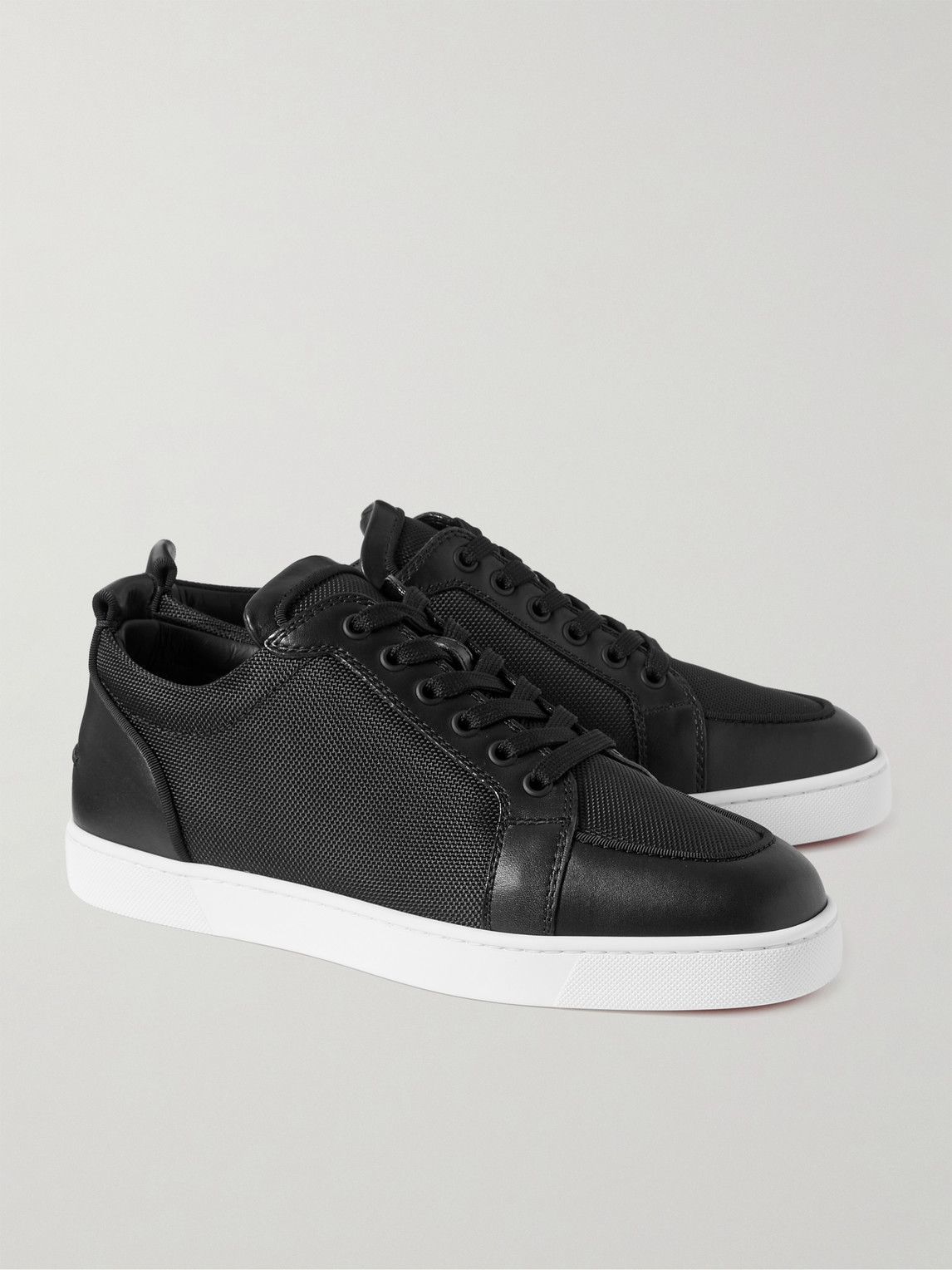 Christian Louboutin - Rantulow Leather-Trimmed Mesh Sneakers