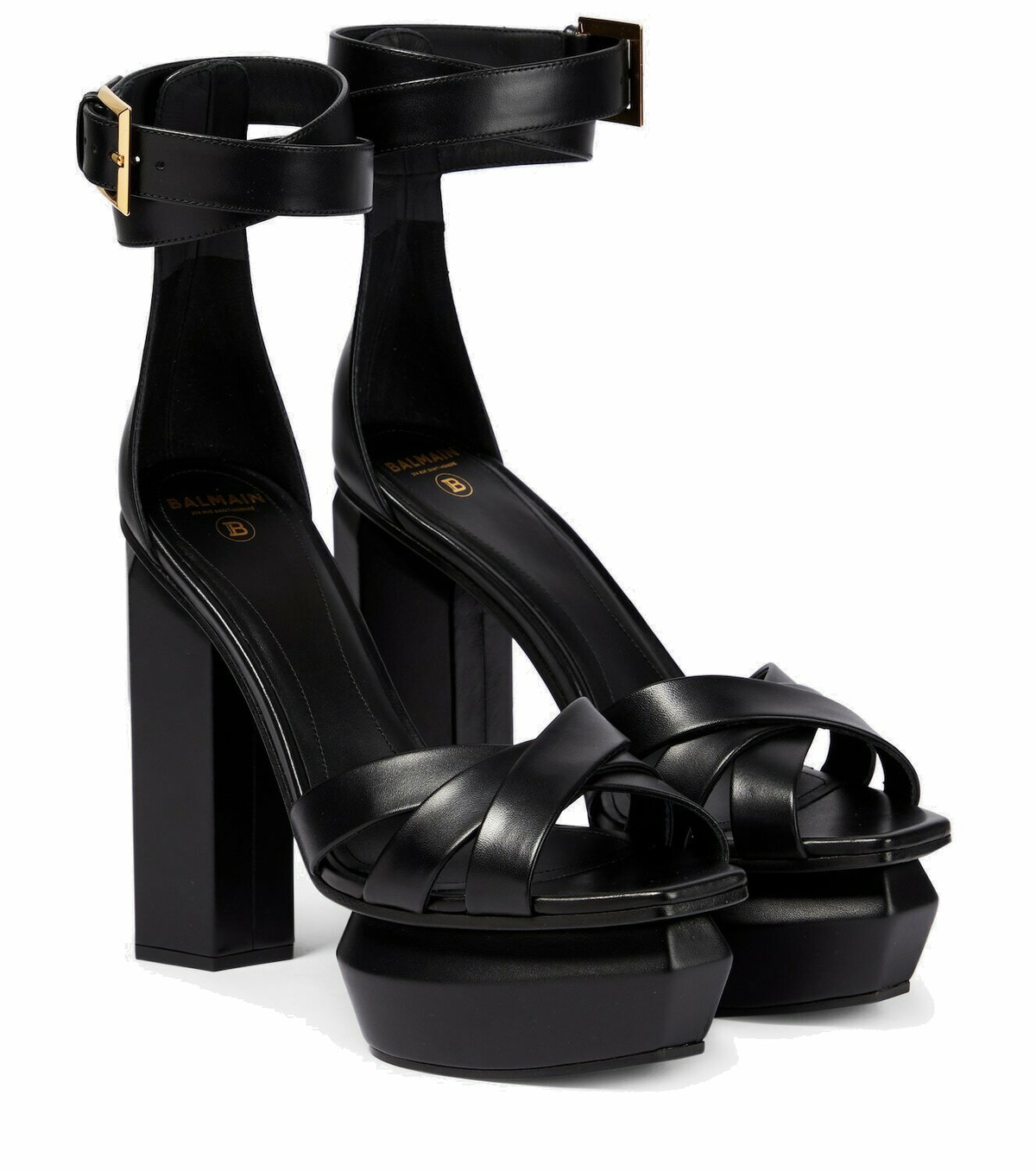 Balmain - Ava leather platform sandals Balmain