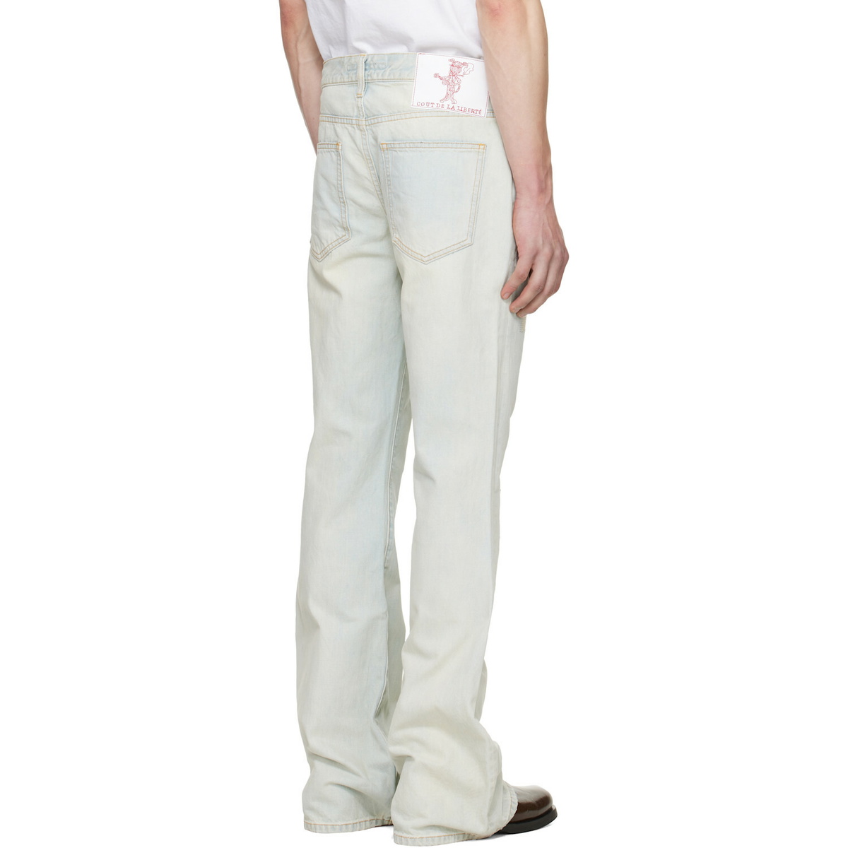 COÛT DE LA LIBERTÉ Blue Jimmy Crispy Rigid Denim Flare Jeans