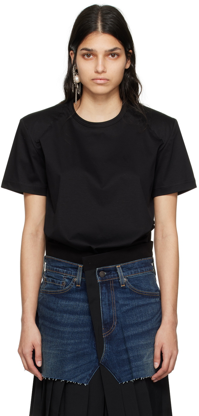 Junya Watanabe Black Shoulder Pads T-Shirt Junya Watanabe