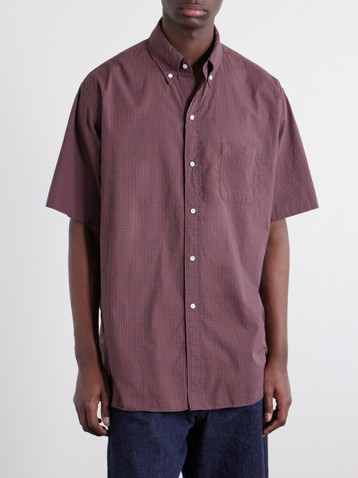 Beams Plus - Button-Down Collar Checked Cotton Shirt - Red