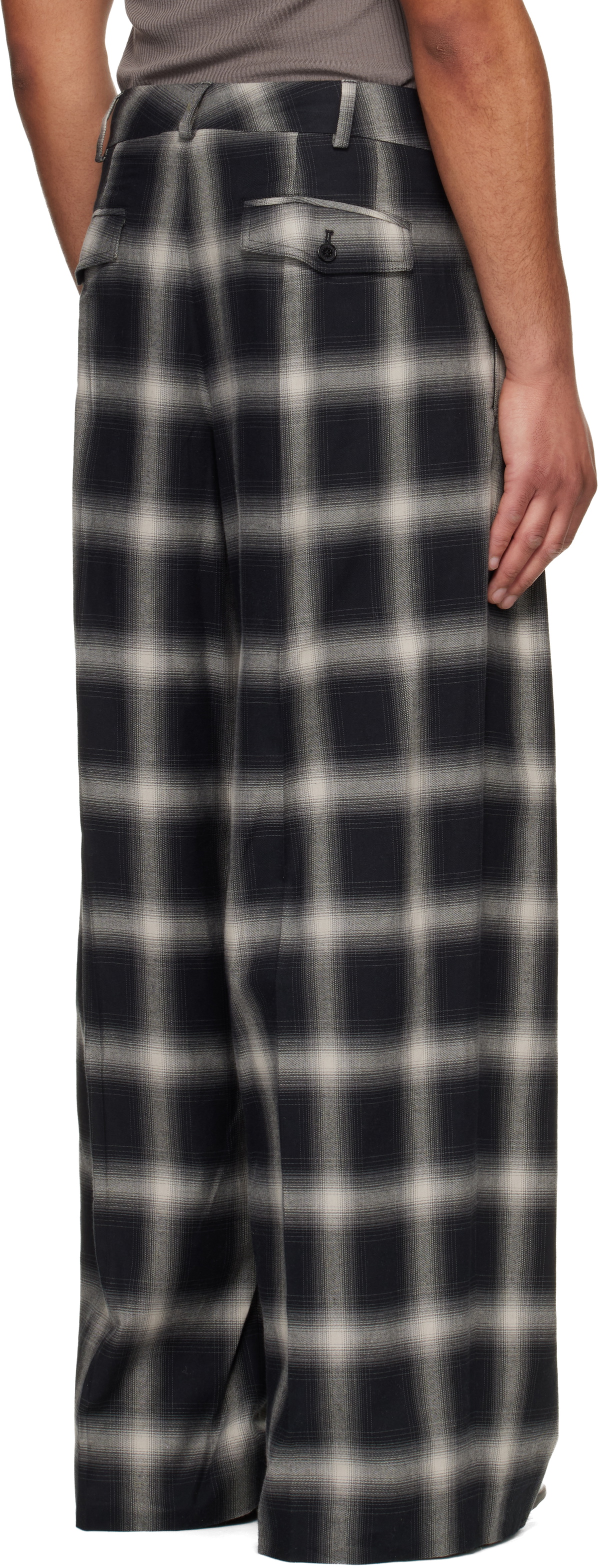 LU'U DAN Gray Triple Pleat Trousers