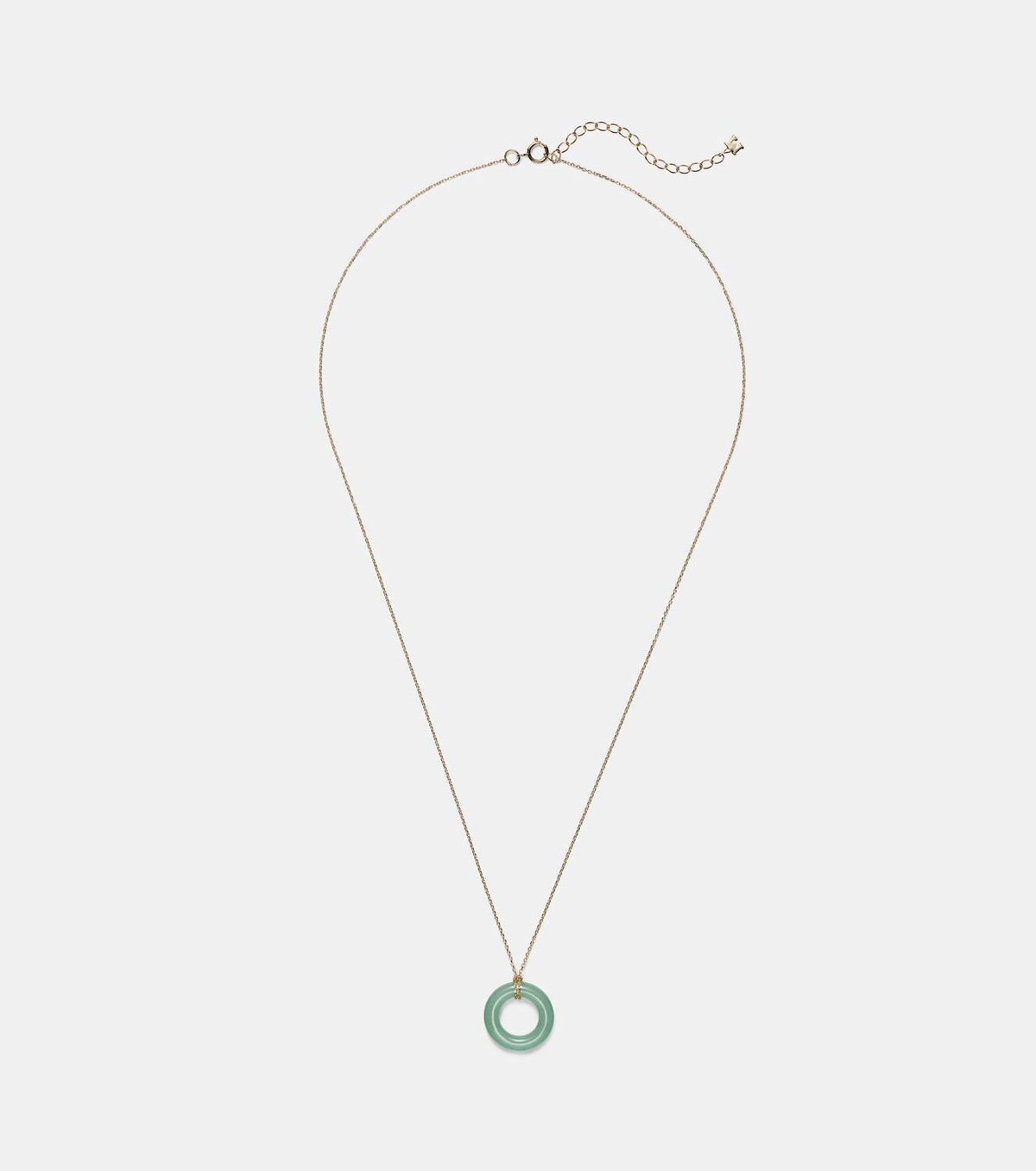 Mateo Donut 14kt gold necklace with jade