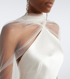 Danielle Frankel Bridal Mari caped wool and silk gown