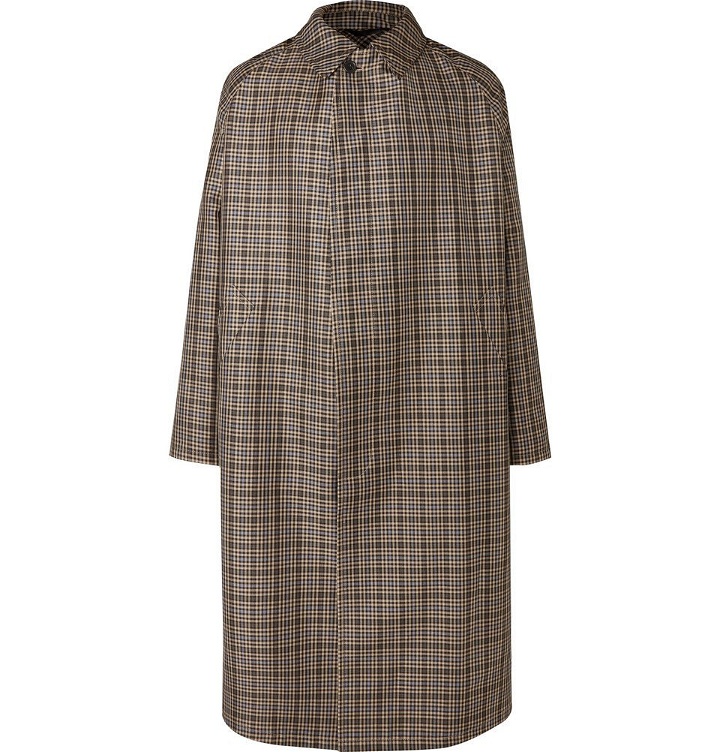 Photo: Stella McCartney - Oversized Checked Virgin Wool-Blend Coat - Brown