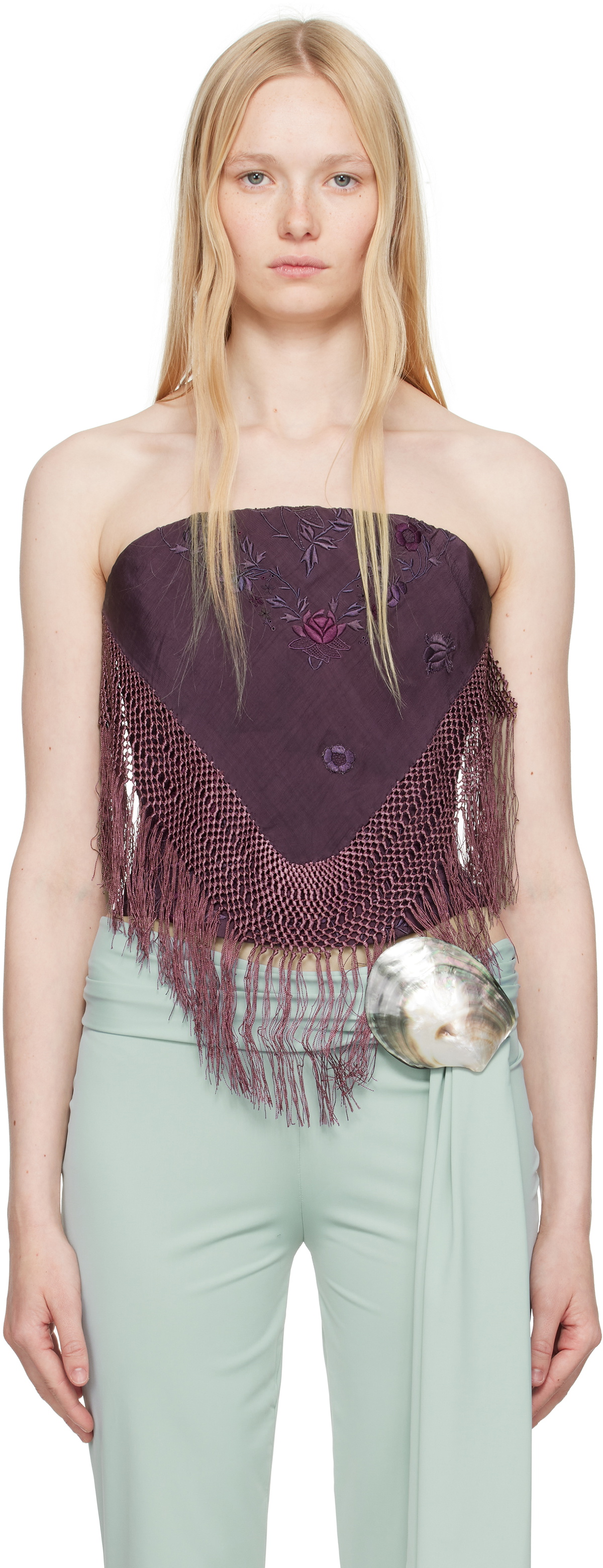 Conner Ives Purple Piano Shawl Corset Top